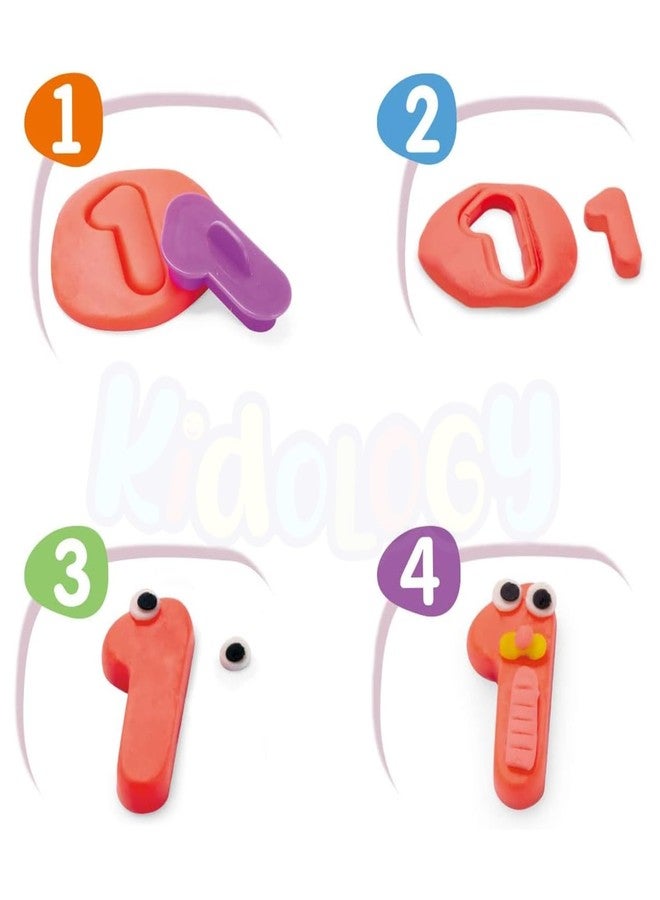 Kidology 31 Pieces Play Dough Tool Kit - Clay Dough Accessories Set for Kids with Math Shapes, Arabic Numerals, Letters, Early Learning Color, with Accessories STEM Preschool Toys for Kids - Image 3